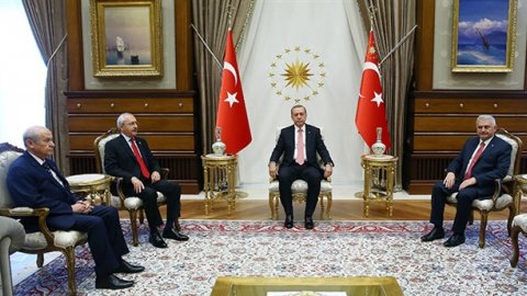 Erdoğan ve parti liderleri