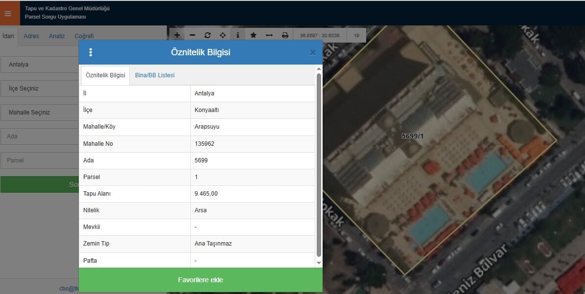 Sayıştay raporunda ada parsel numarası verilen taşınmazdaki otelin Megasaray olduğu ortaya çıktı